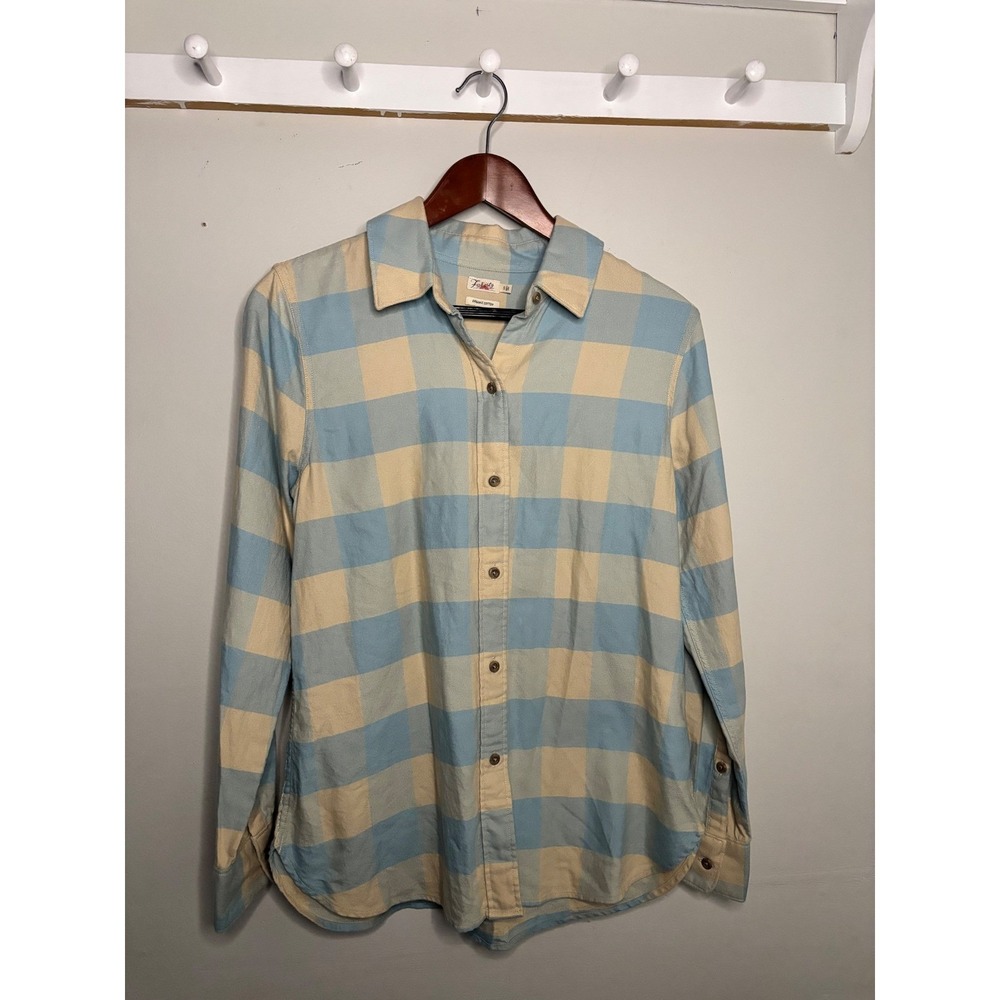 Faherty Classic Flannel Buffalo Check Shirt Organic Cotton Coastal Fall Layering - Picture 4 of 8